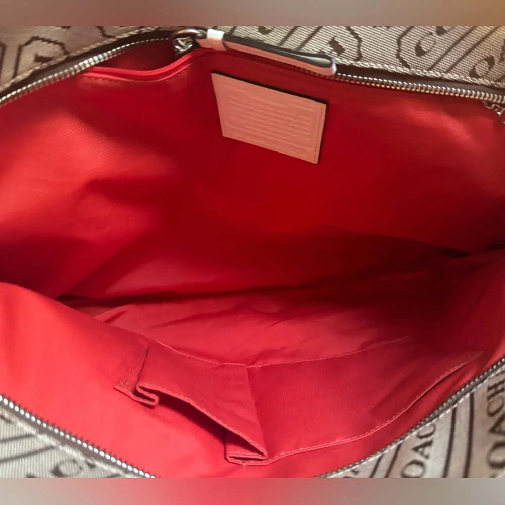 Coach Signature Lozenge Tote Shoulder Bag EUC